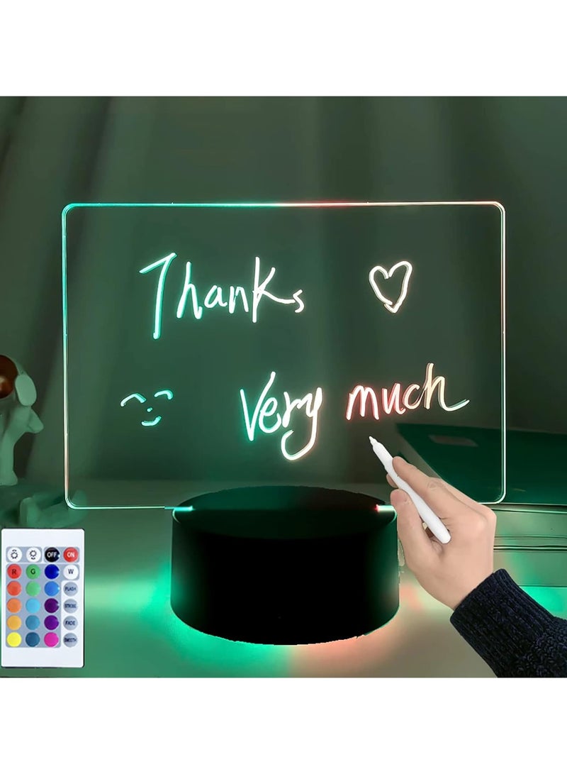 3D Gifts For Her/Him, 3D LED Message Board Night Light, DIY Handwritten Message Board 3D Desk Lamp 16 Color, Night Light for Kids, Home Decor Light, Perfect Gift for Valentine's Day, Birthday's, Ramadan.  - Image 1