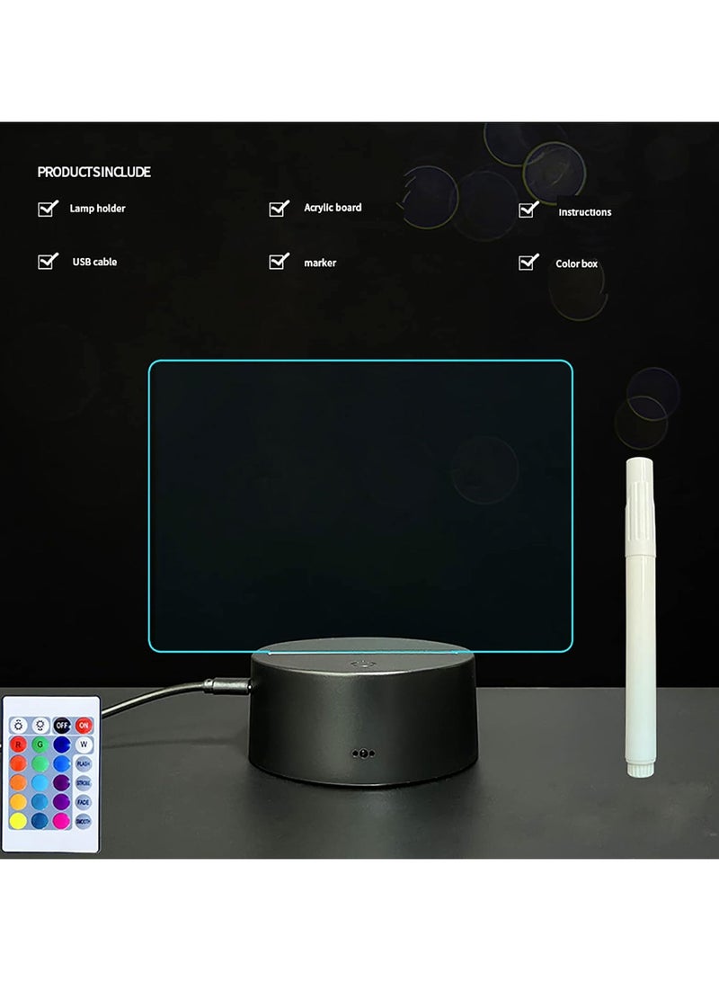 3D Gifts For Her/Him, 3D LED Message Board Night Light, DIY Handwritten Message Board 3D Desk Lamp 16 Color, Night Light for Kids, Home Decor Light, Perfect Gift for Valentine's Day, Birthday's, Ramadan.  - Image 3