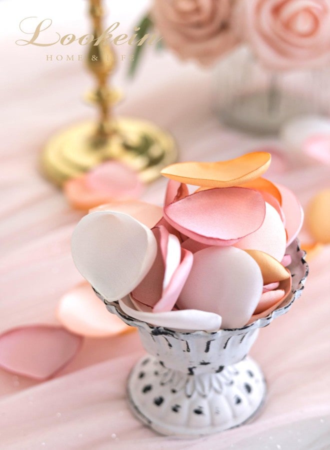 Lookein 300pcs Rose Petals Satin Flower Petals for Wedding Flower Girl Basket Table Centerpieces Aisle Runner Party Confetti Bridal Shower Dinner Wedding Decoration, Fantasy Rose Gold - Image 5