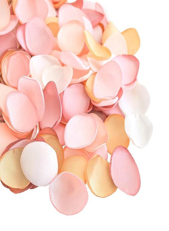 Lookein 300pcs Rose Petals Satin Flower Petals for Wedding Flower Girl Basket Table Centerpieces Aisle Runner Party Confetti Bridal Shower Dinner Wedding Decoration, Fantasy Rose Gold - Image 1