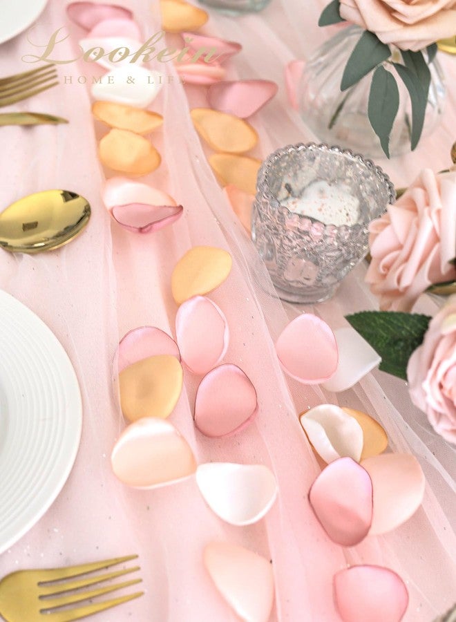Lookein 300pcs Rose Petals Satin Flower Petals for Wedding Flower Girl Basket Table Centerpieces Aisle Runner Party Confetti Bridal Shower Dinner Wedding Decoration, Fantasy Rose Gold - Image 2