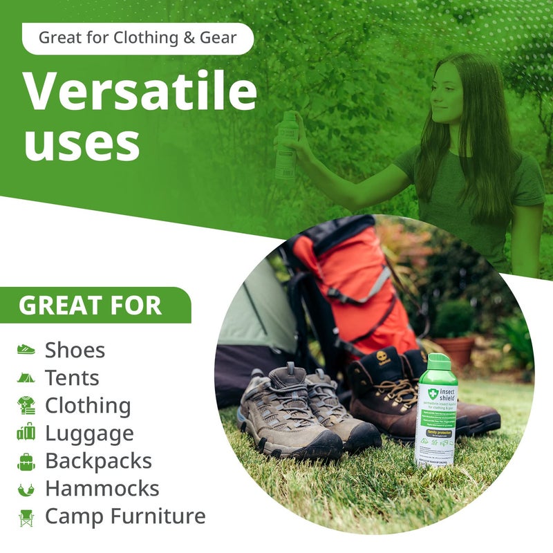Insect Shield Premium Permethrin Spray - Tick, Flea, Fly, Mosquito, Chigger, Spider & Bed Bug Repellent for Clothing, Gear, Furniture, & Tents, Last up to 60 Days, Clear, 6 Oz Aerosol, Pack of 2 - Image 3