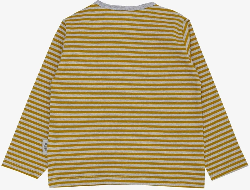 بريز Baby Boy Long Sleeve T-Shirt Patchwork Striped 9 Months-3 Years, Mustard Yellow