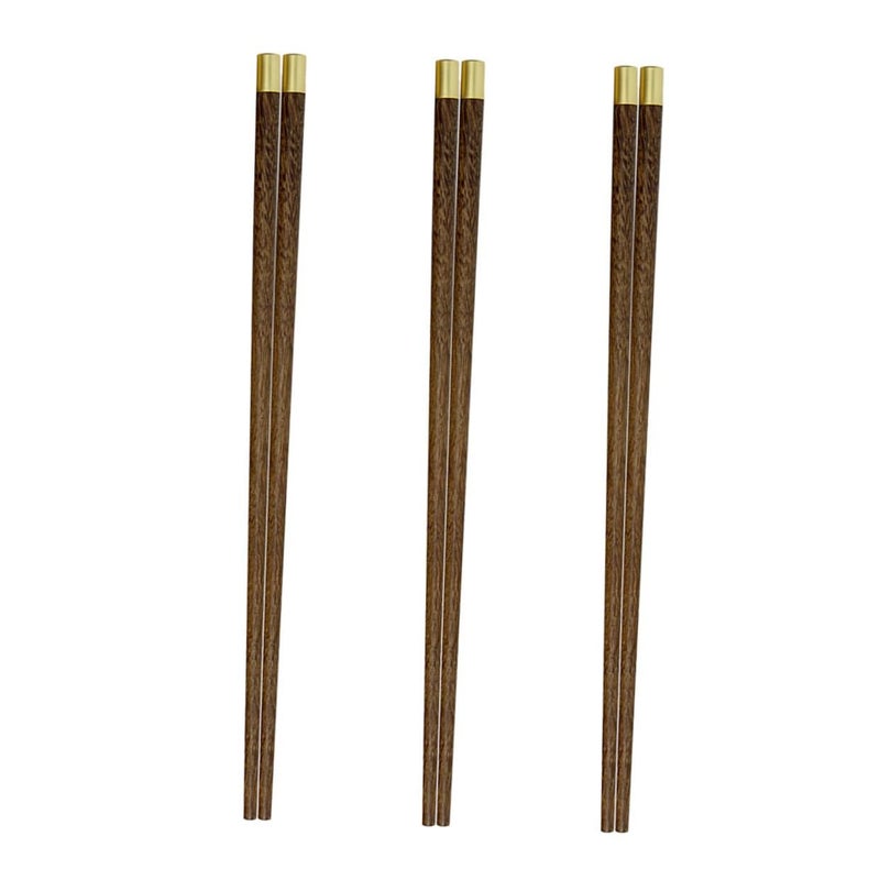 3 Pairs Rosewood Wooden Chopsticks Reusable Non Slip Tableware For Home Restaurant Dining - Image 2