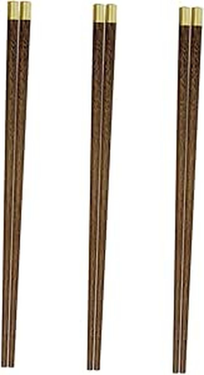 3 Pairs Rosewood Wooden Chopsticks Reusable Non Slip Tableware For Home Restaurant Dining - Image 1
