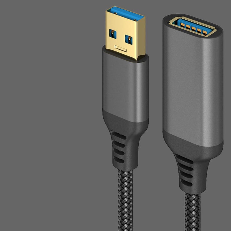 USB 3.0 Extension Cable 10ft Braided Nylon High-Speed Data Transfer Cord Male to Female for Camera Printer Keyboard Mouse Black Cable for Electronics - Image 4