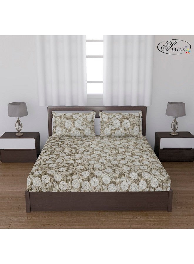 Status Contract Cotton Rich Double Bedsheet with 2 Pillow Covers for Bed Room, Home, Hotel-120 GSM (Green) - Image 1