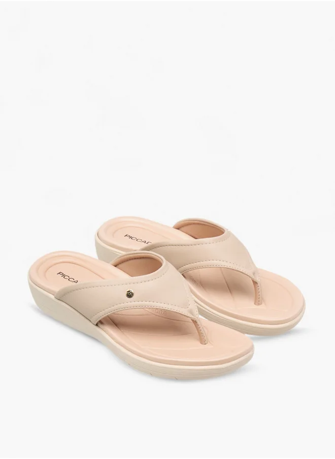 PICCADILLY Women's Solid Slip-On Comfort Thong Sandals