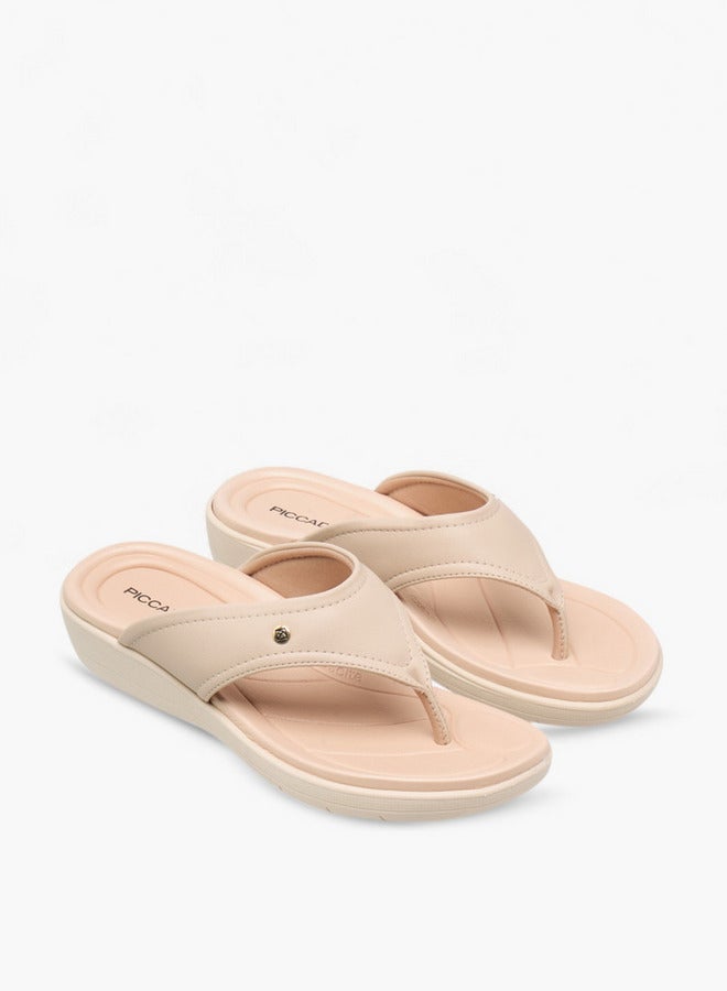Piccadilly Women's Solid Slip-On Comfort Thong Sandals - Image 1
