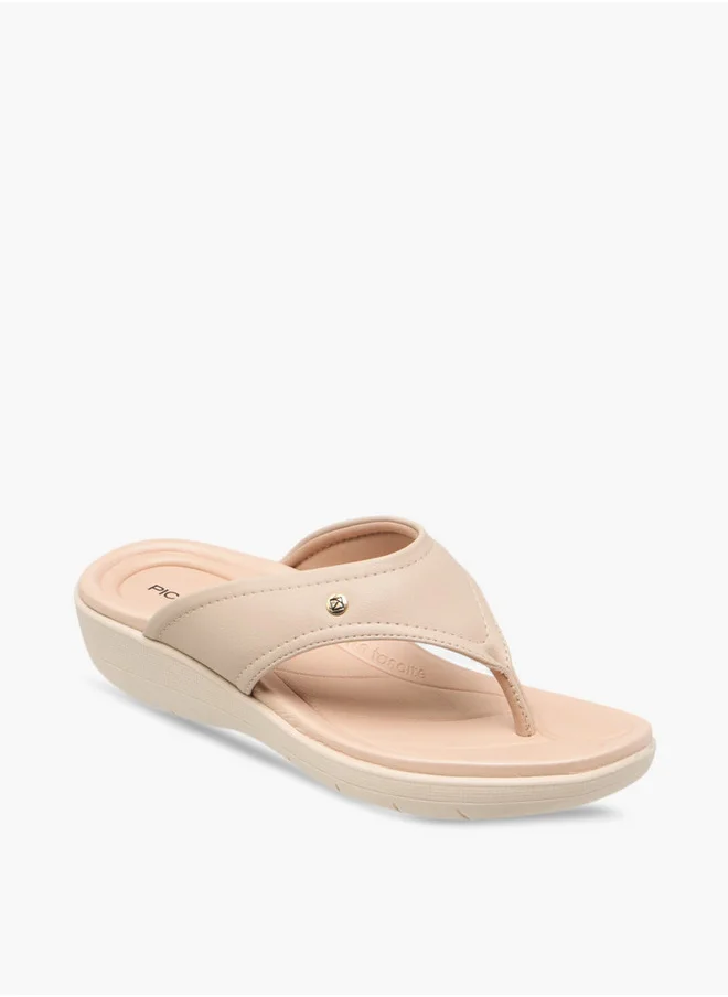 PICCADILLY Women's Solid Slip-On Comfort Thong Sandals