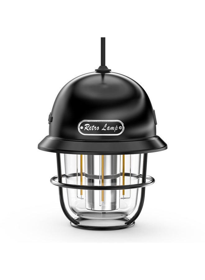 Outdoor Lighting Camping Light Usb Rechargeable Retro Horse Lantern Camp Light Atmosphere Light Tent Led Camping Light-Color:Black  - Image 5