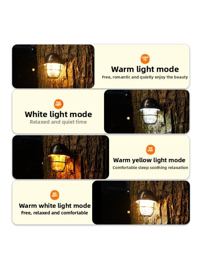 Outdoor Lighting Camping Light Usb Rechargeable Retro Horse Lantern Camp Light Atmosphere Light Tent Led Camping Light-Color:Black  - Image 4
