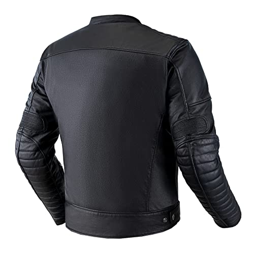 SHIMA WINCHESTER 2.0 Motorcycle Jacket for Men | Classic Leather Biker Jacket with CE Back, Shoulder, Elbow Protectors, reinforced double seams (Black, L) - Image 2