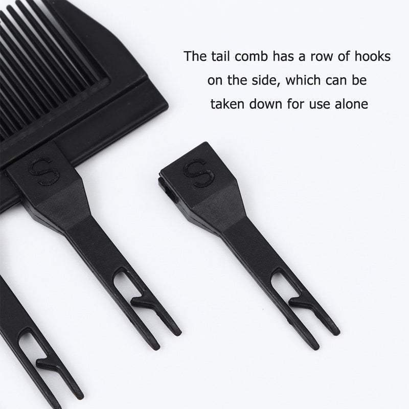 4pcs Professional Hair Styling Comb Set Hair Coloring Tool Highlight Comb(Black) - Image 2