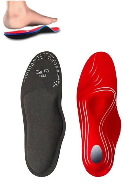 Arch Support Orthotic Insoles,Soft Plantar Fasciitis Insoles, Shock Absorption Cushioning Shoes Insoles for Flat Feet Heel Spurs Foot Pain overpronation for Men Women(L 44-45)