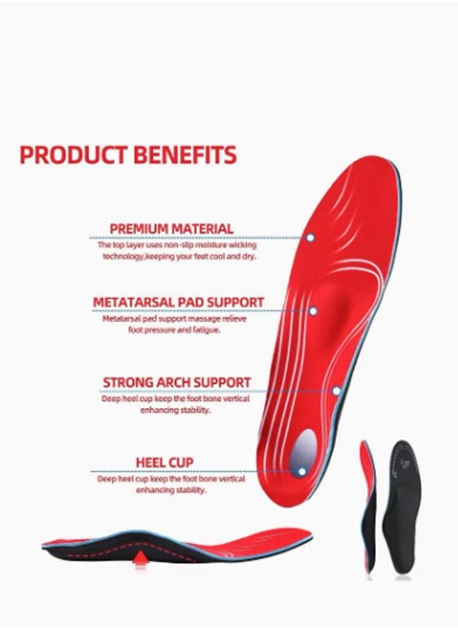 Ant - Arch Support Orthotic Insoles,Soft Plantar Fasciitis Insoles, Shock Absorption Cushioning Shoes Insoles for Flat Feet Heel Spurs Foot Pain overpronation for Men Women(L 44-45) - Image 1