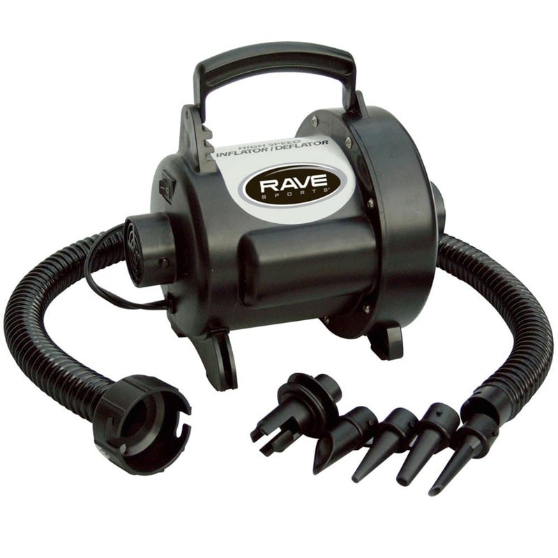 RAVE Sports 01083 High Speed InflatorDeflator 30 psi 48 CFM 120 VAC with Adaptors Black