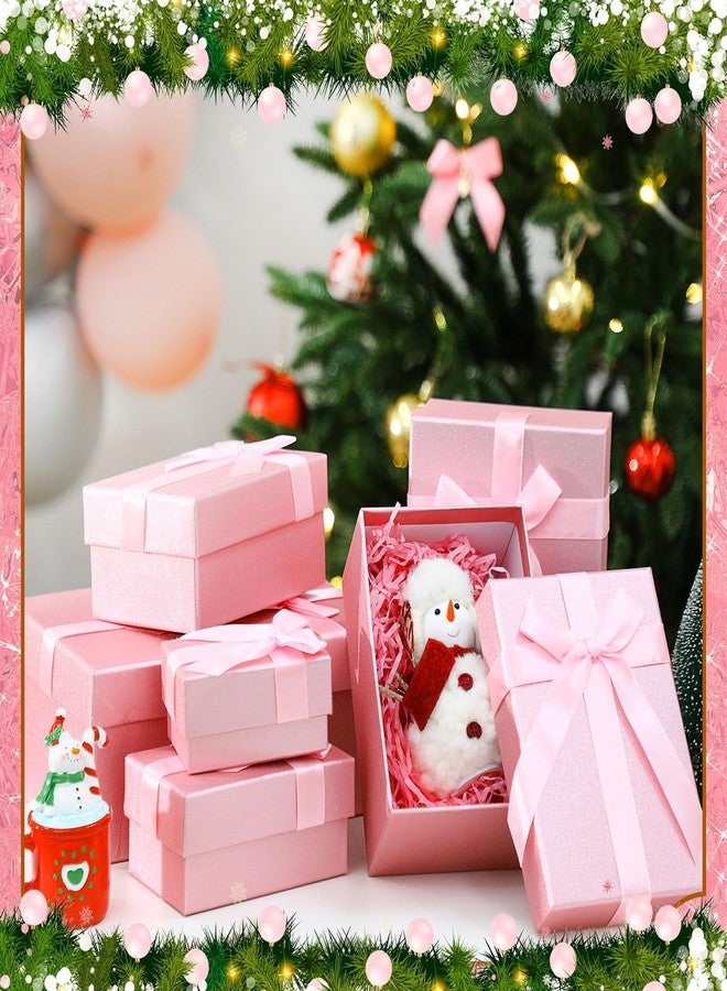 Cholemy 6 Pcs Christmas Nesting Gift Boxes with Lids Xmas Nesting Boxes Stacked Christmas Classic Design in 6 Assorted Sizes for Giving Decorative Wrapping Present Gift(Exquisite Style,Pink - Image 3