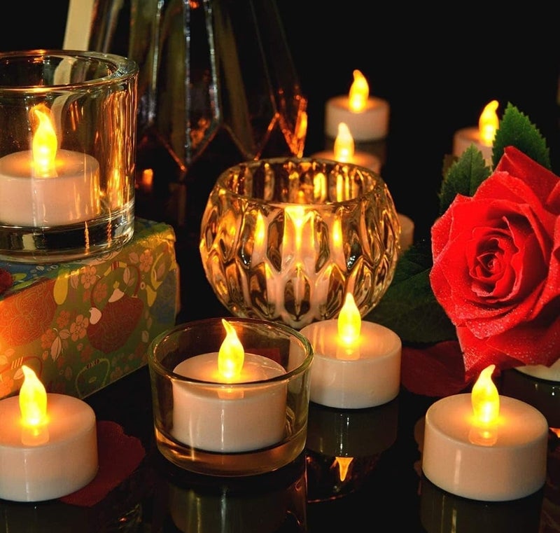 FLOPRO Set of 12 LED Flameless Candles for Diwali Warm Yellow Light - Image 4
