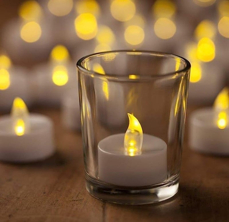 FLOPRO Set of 12 LED Flameless Candles for Diwali Warm Yellow Light - Image 5