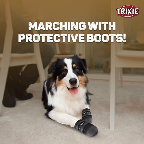 Trixie Walker Care Protective Dog Boots, Walking Shoes, Paw Protector for Dogs - Fast Healing Support, Hook & Loop Fastener, Breathable Polyester, Paw Injury Protection, 2pcs (L) - Image 2