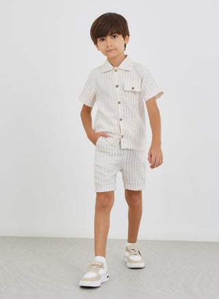 Striped Collared Buttoned Shirt and Shorts Set - pzsku/Z50B7BA6D94279332FDF4Z/45/1751640587/e54a9ccc-9b85-410b-9873-09b5781d78d3