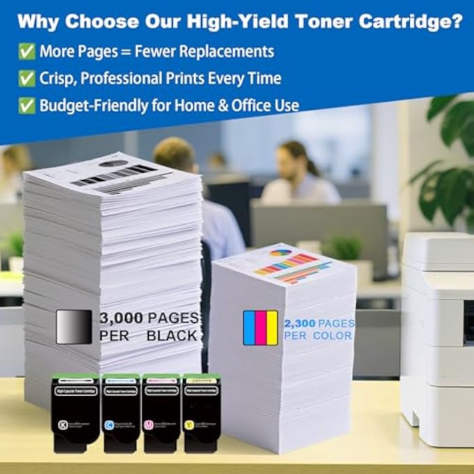 خراطيش حبر عالية الإنتاجية C231HK0 C231HC0 C231HM0 C231HY0 C2325H بديل لطابعات C2325 C2425 C2535 MC2325 MC2425 MC2535 MC2640 (عبوة 4)  - Image 3