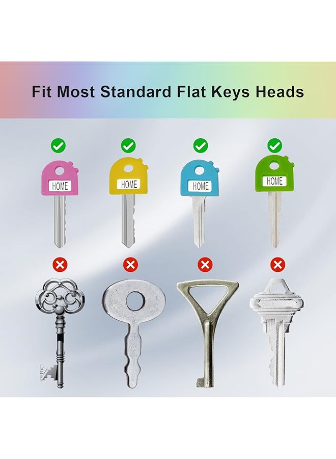 erorex Key Labels Key Color Caps Covers Tags Stretchy All Key Covers Caps Soft Rubber Key Identifiers Key Caps Tags Includes Blank Labels And Printed Labels Pack Of 8 - Image 5