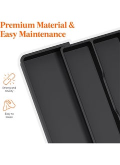 Apustim Kitchen Drawer Cutlery Organizer，Expandable Cooking Utensil Tray，Adjustable Cutlery Holder，Plastic Kitchen Scraper Tool And Gadget Storage Divider（Black）  - Image 3