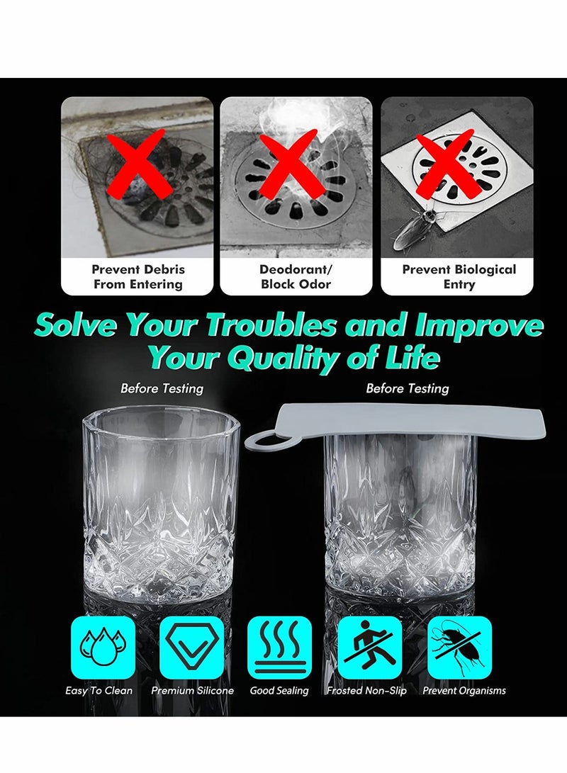 KASTWAVE غطاء تصريف سيليكون 5.8 بوصة 14.7 سم 4 قطع سدادة حوض مضادة للرائحة حصيرة غطاء تصريف لحمام الاستحمام، غطاء تصريف مضاد للصراصير مزيل للرائحة ختم للمطبخ غسالة المرحاض وما غيره - Image 2