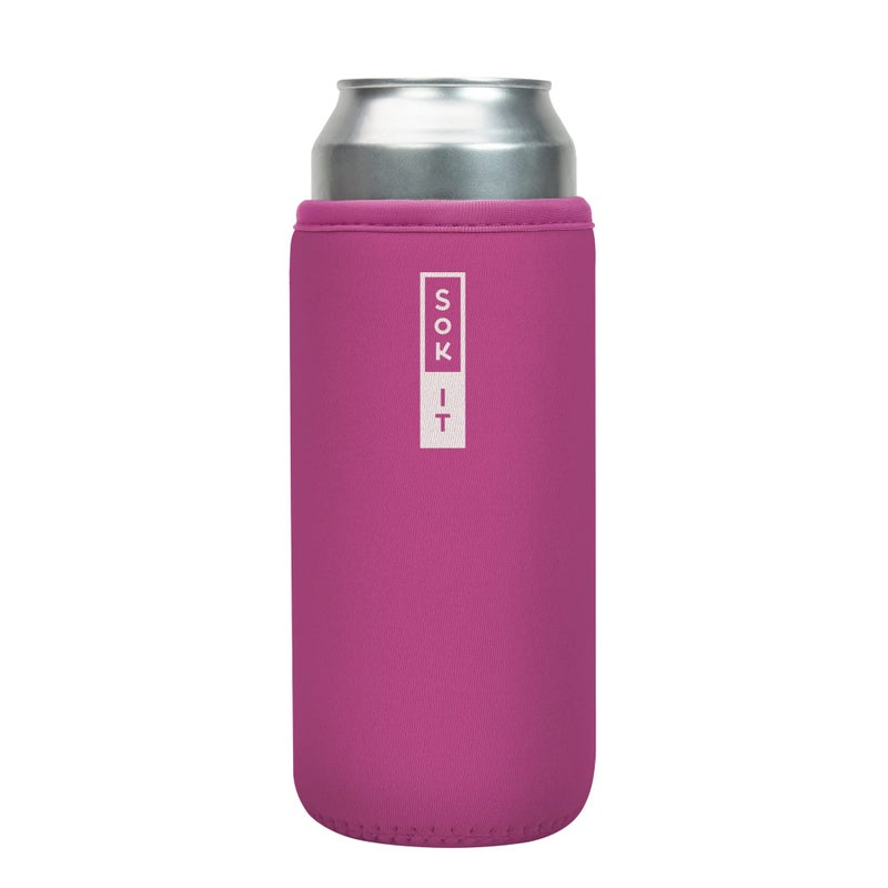 Sok It Can Sok Sleeve for Beer & Soda Insulated Neoprene Cover (Bright Pink, 25oz Can Sleeve) - Image 1