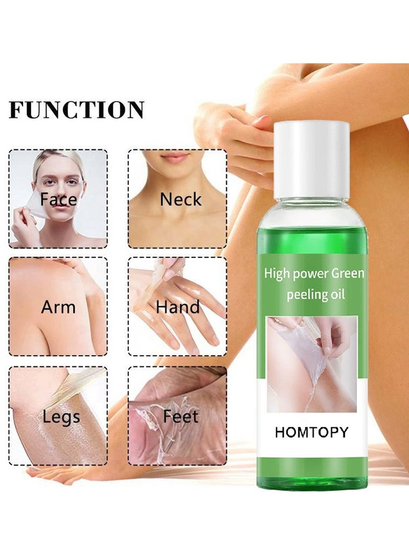 Peeling Oil for Dark Skin,Green Extra Strength Exfoliating Body Peeling Oil,Chemical Peel Solution for Hands and Feet,Effective Exfoliation for Smooth and Radiant Skin