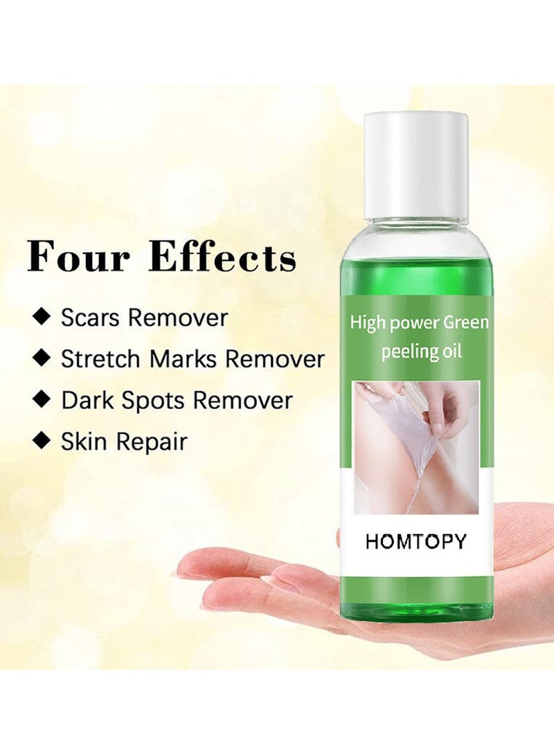 Peeling Oil for Dark Skin,Green Extra Strength Exfoliating Body Peeling Oil,Chemical Peel Solution for Hands and Feet,Effective Exfoliation for Smooth and Radiant Skin
