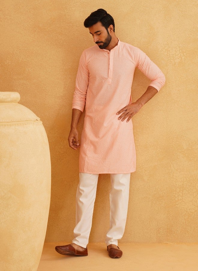 Sojanya قميص كتان مزخرف هندسي للرجال - Image 1