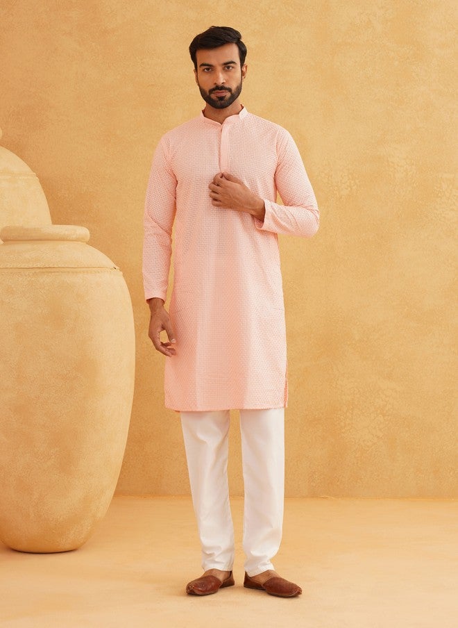 Sojanya قميص كتان مزخرف هندسي للرجال - Image 2