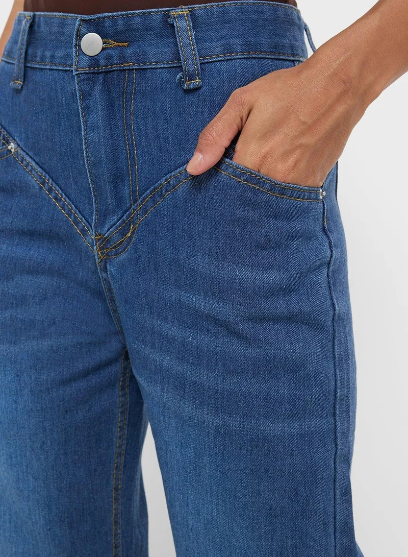 Ginger  Mid Rise Straight Fit Jeans for Women | Best Price UAE