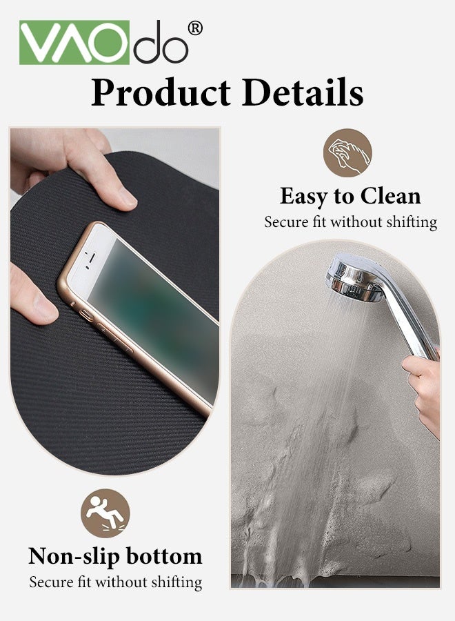 فاو دو 2 قطعة سجاد مطبخ، سجاد مطبخ، سجادة مطبخ مبطنة مضادة للتعب، سجادة مكتب غير قابلة للانزلاق، طقم سجاد مطبخ مقاوم للماء للمطبخ والأرضية والمكتب والحمام 50*80 سم + 50*160 سم - Image 4