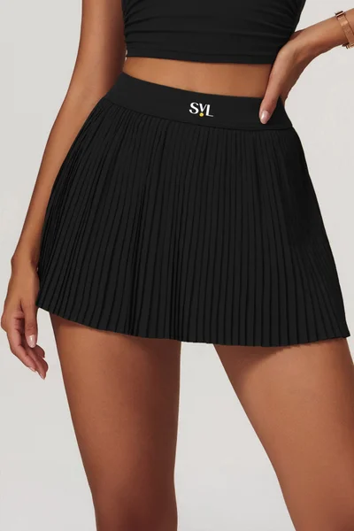 SVL SVL Plush Pleat Skirt with Inner Shorts Black