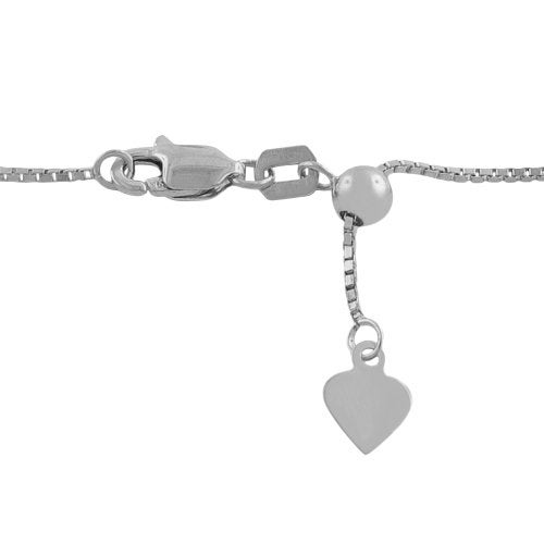 Kooljewelry 14k White Gold 1 mm Adjustable Length Box Chain Necklace (22 inch) - Image 2