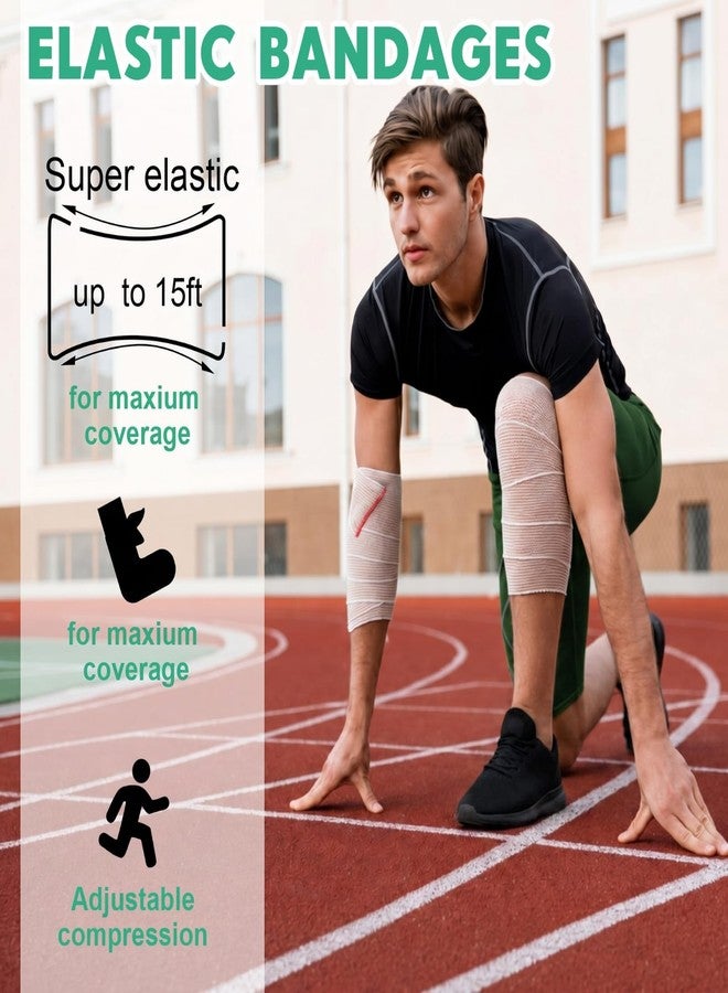 Reginary 20 Pack 2", 3", 4", 6" Elastic Bandage Wrap with Self Closure on Both Ends Athletic Stretchable Compression Bandage for Legs, Knees, Ankles, Wrists, Elbows, Shoulders (Assorted Trim - Image 5
