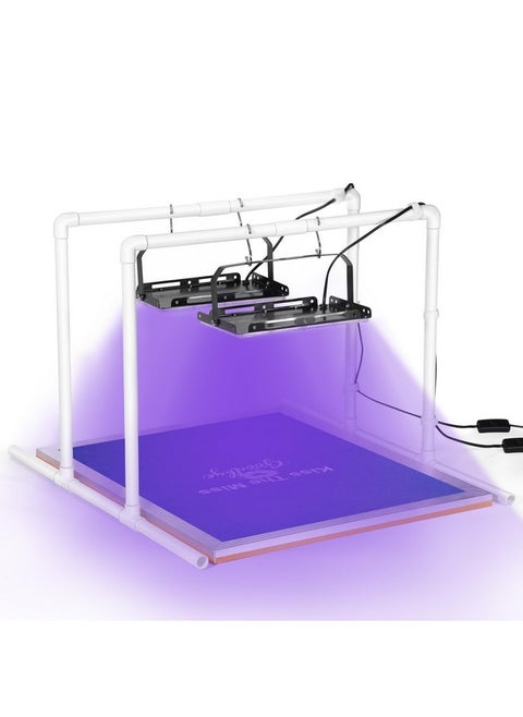 2Pcs 50W Led Uv Screen Printing Light Exposure Unit With Light Stands, Cable Ties, Exposure Unit For Screen Printing And Cyanotypes