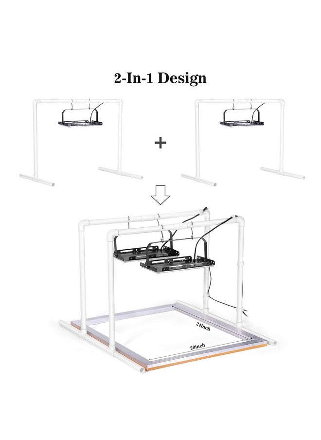 Caydo - 2Pcs 50W Led Uv Screen Printing Light Exposure Unit With Light Stands, Cable Ties, Exposure Unit For Screen Printing And Cyanotypes - Image 1