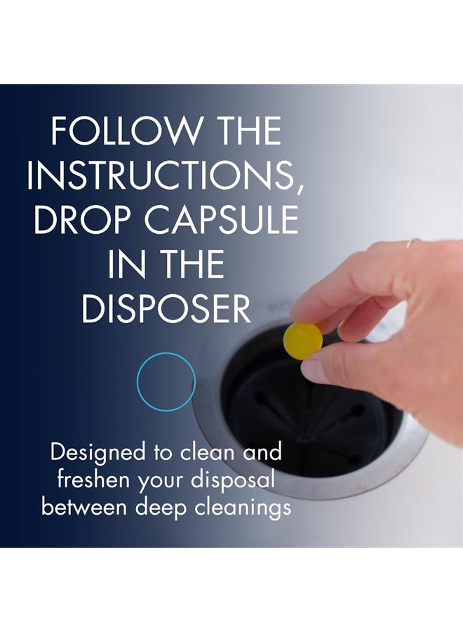 Glisten Garbage Disposer Freshener, Sink Disposal Odor Eliminator, Quick and Easy-to-Use, Lemon Scent, 10 Capsules - Image 3