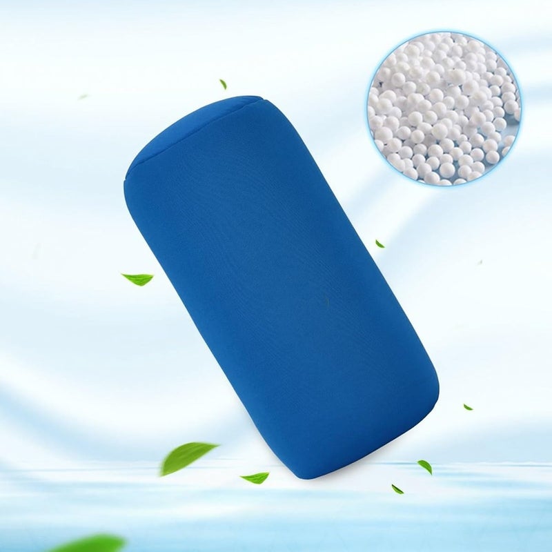 Microbead Roll Pillow 30x16cm Cylindrical Pillow Micro Mini Microbead Back Cushion Roll Convenient Travel Bed Decoration(Green) - Image 4