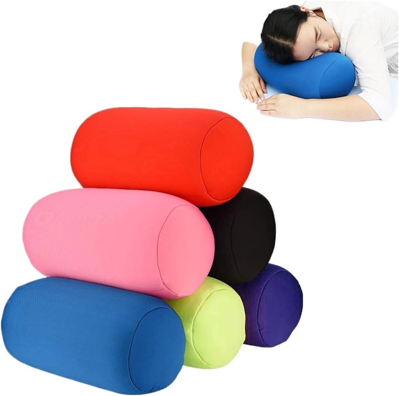 Microbead Roll Pillow 30x16cm Cylindrical Pillow Micro Mini Microbead Back Cushion Roll Convenient Travel Bed Decoration(Green) - Image 2