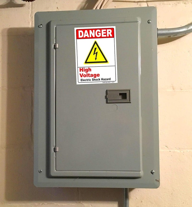 BPA® Electrical Shock Hazard/High Voltage Stickers 6 in. x 4 in. Pack of 3- For Indoor/Outdoor UV Protected Danger Electric Risk Safety Signs - Image 2