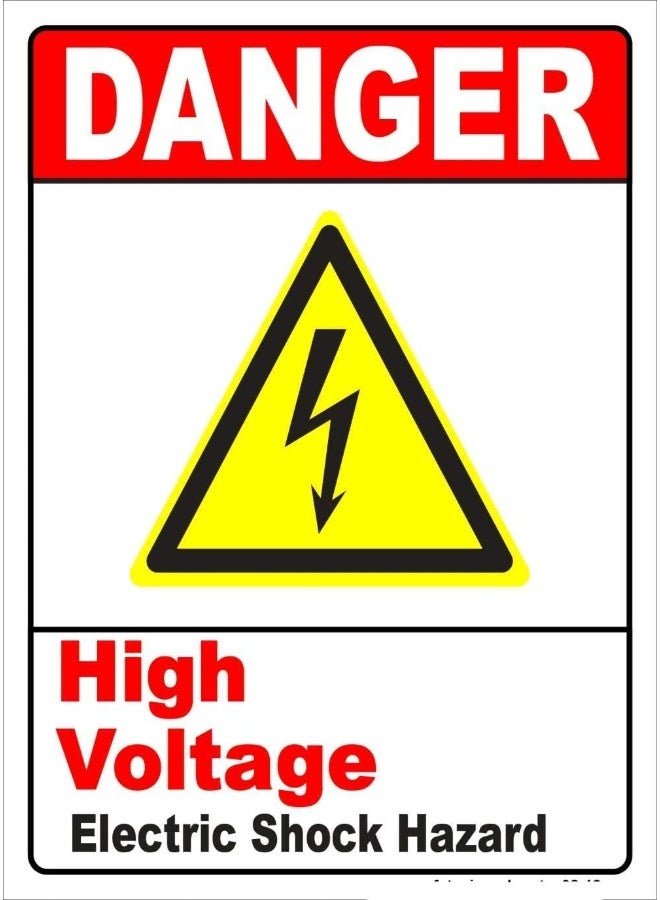 BPA® Electrical Shock Hazard/High Voltage Stickers 6 in. x 4 in. Pack of 3- For Indoor/Outdoor UV Protected Danger Electric Risk Safety Signs - Image 1