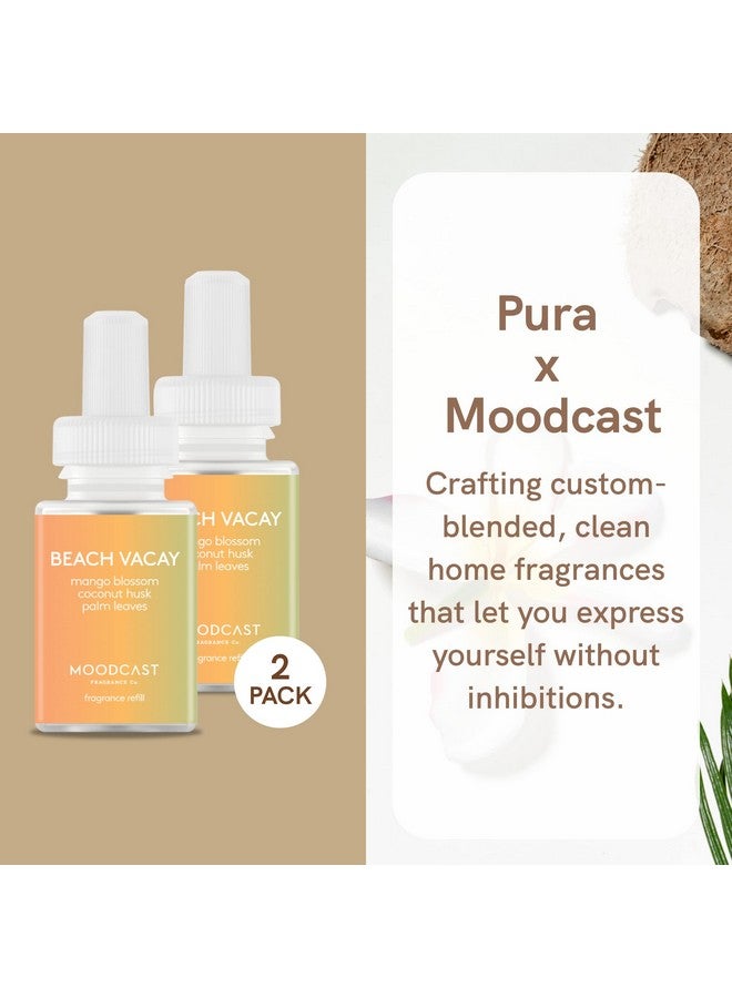 Pura And Moodcast Fragrance For Smart Home Air Diffusers Room Freshener Aromatherapy Scents For Bedrooms & Living Rooms Odor Eliminator 2 Pack Beach Vacay - Image 2