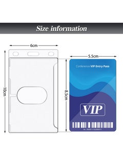 Marspark 10 Pack Plastic Heavy Duty Badge Holder, Clear Id Card Holder With Keyring, Rigid Fuel Card Protector Keychain Secure Credit Card Id Holder Keychain With Thumb Slot  - Image 2