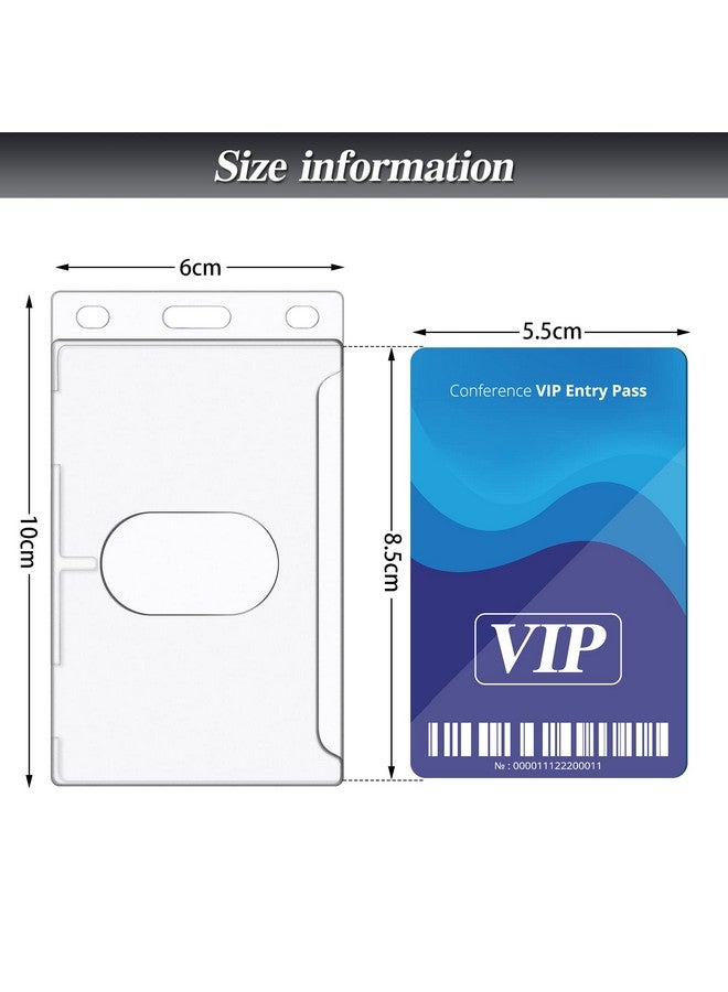 Marspark 10 Pack Plastic Heavy Duty Badge Holder, Clear Id Card Holder With Keyring, Rigid Fuel Card Protector Keychain Secure Credit Card Id Holder Keychain With Thumb Slot - Image 2